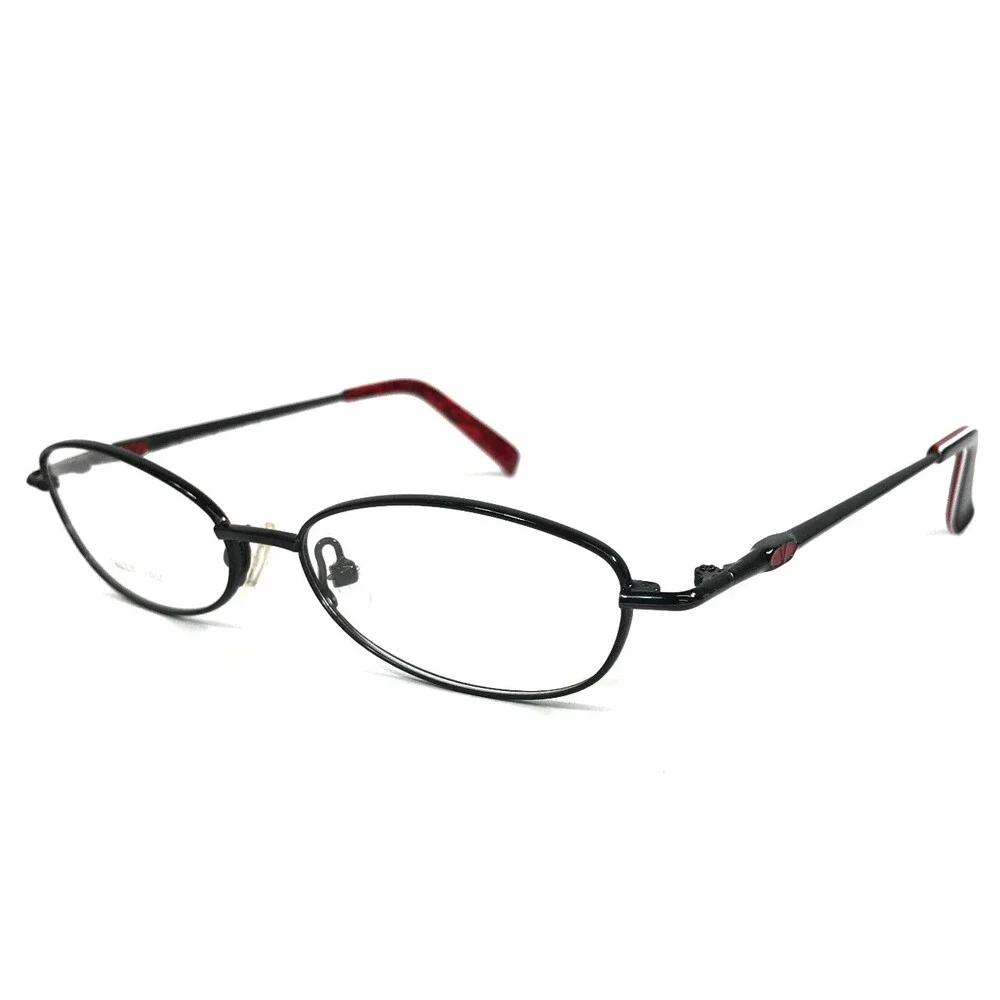 Vintage Valentino Petite Eyeglasses Frames 5496 0Q48 Black Red Oval 49-15-130